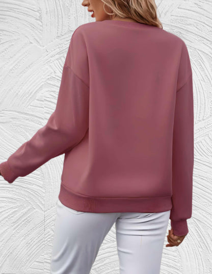 Dames Oversized Sweatshirt – Met Slogan Tekstprint, Casual Streetwear, Ronde Hals, Zonder Capuchon