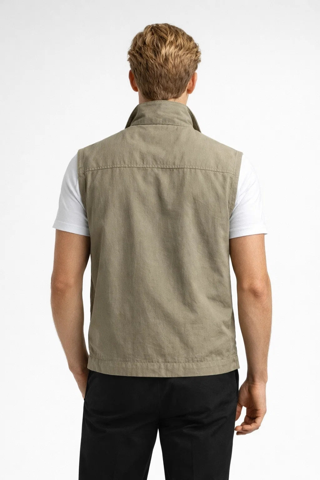 Herre Bodywarmer med Opstående Krave og Lynlåslommer