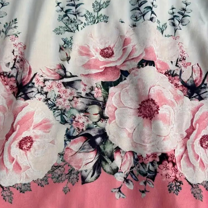 Hættetrøje med lynlås til kvinder - blomsterprint, langærmet, afslappet streetwear