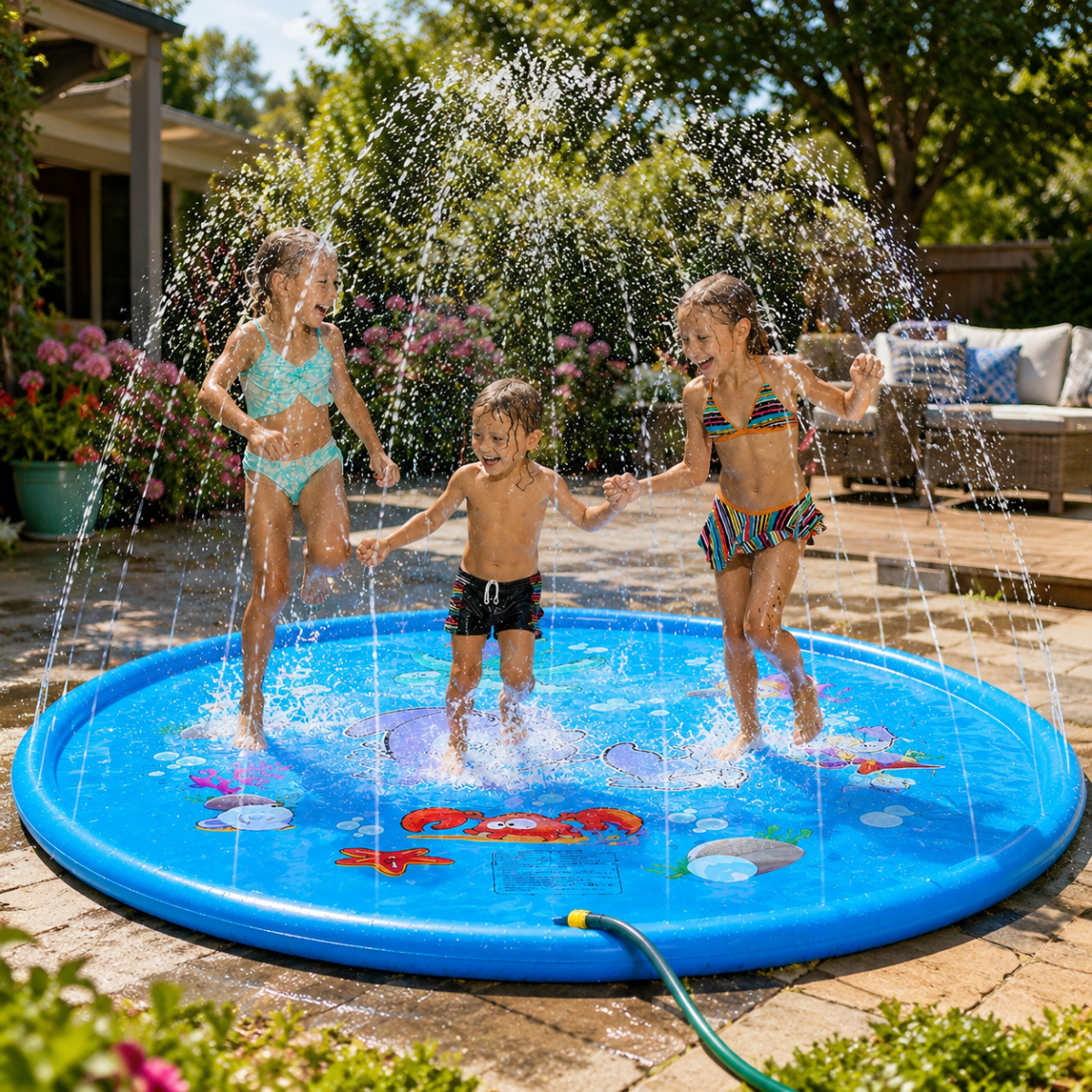 Inflatable Water Play Mat – Multiple Sizes, Interactive Design for the Garden or Outdoor Activities