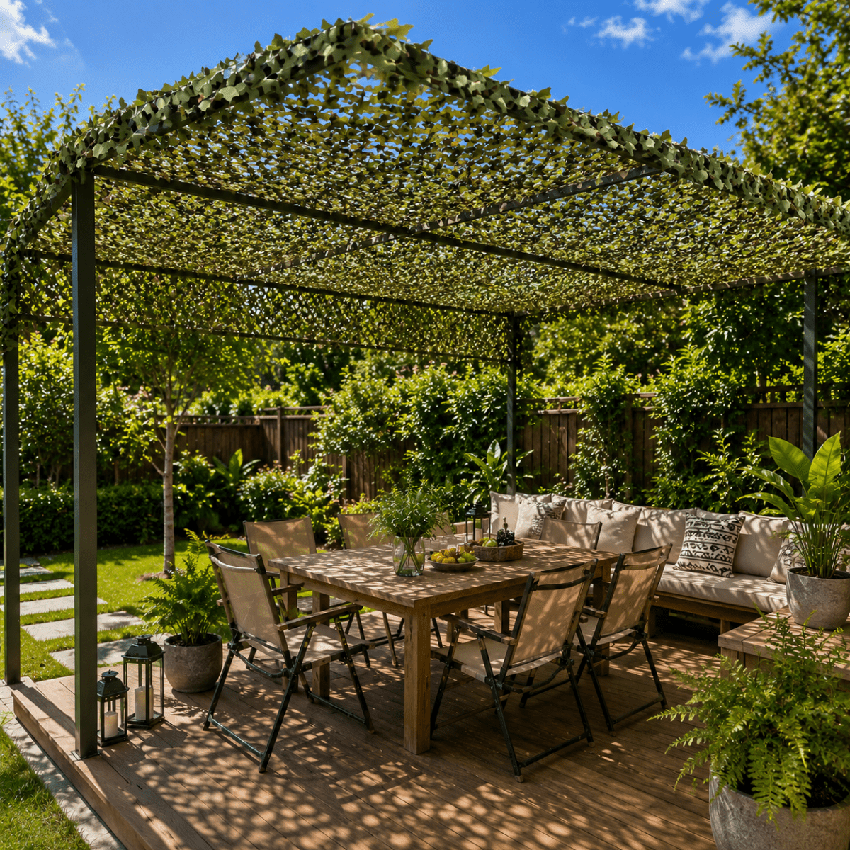 Camouflage Net – Realistic Leaf Design Made of Polyester for the Garden, Patio, or Balcony