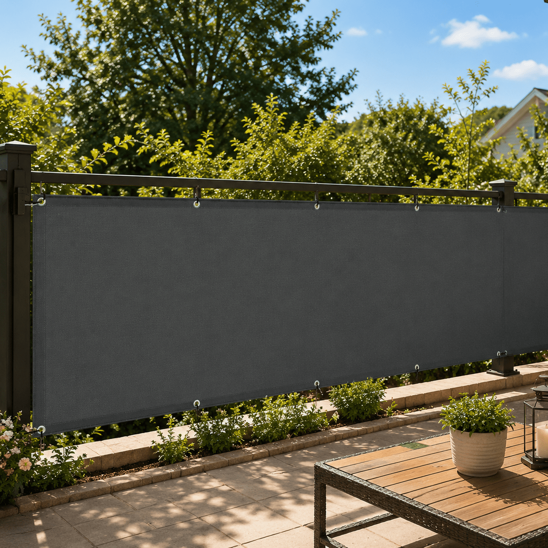 Privacy Screen – Polyester, Protective Design for Balconies or Patios