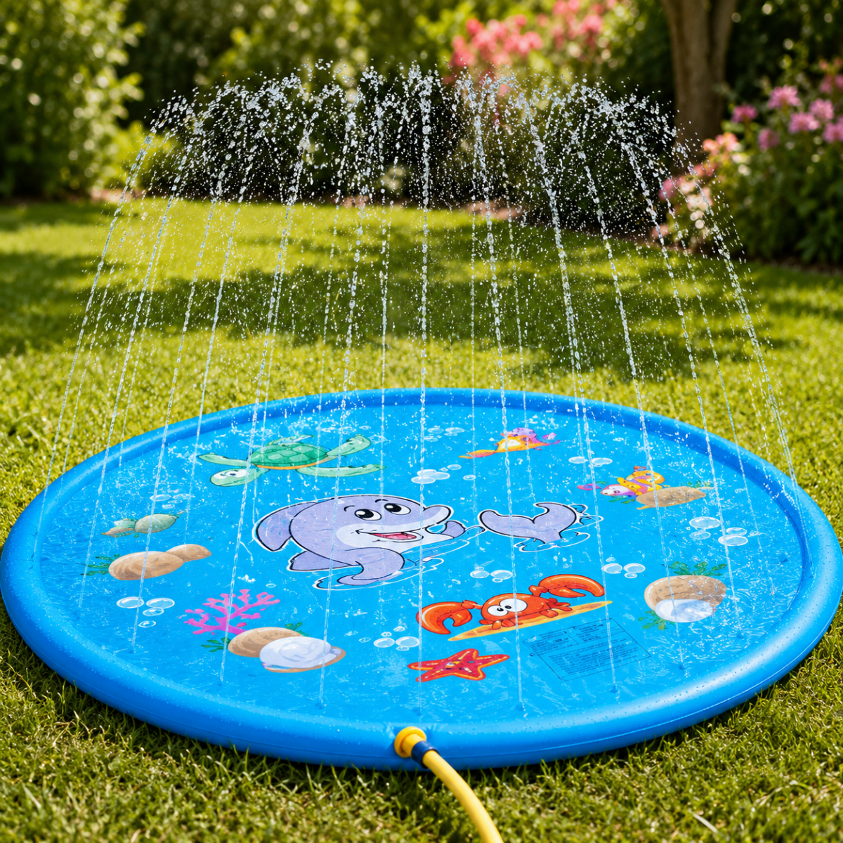 Inflatable Water Splash Mat – Round, PVC, for the Garden or Summer Outdoor Activities