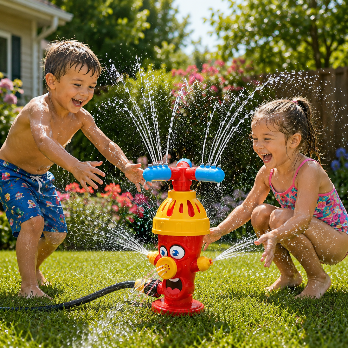 Cartoon Hydrant Sprinkler – A Compact, Playful Garden Accessory for Water Fun in the Garden