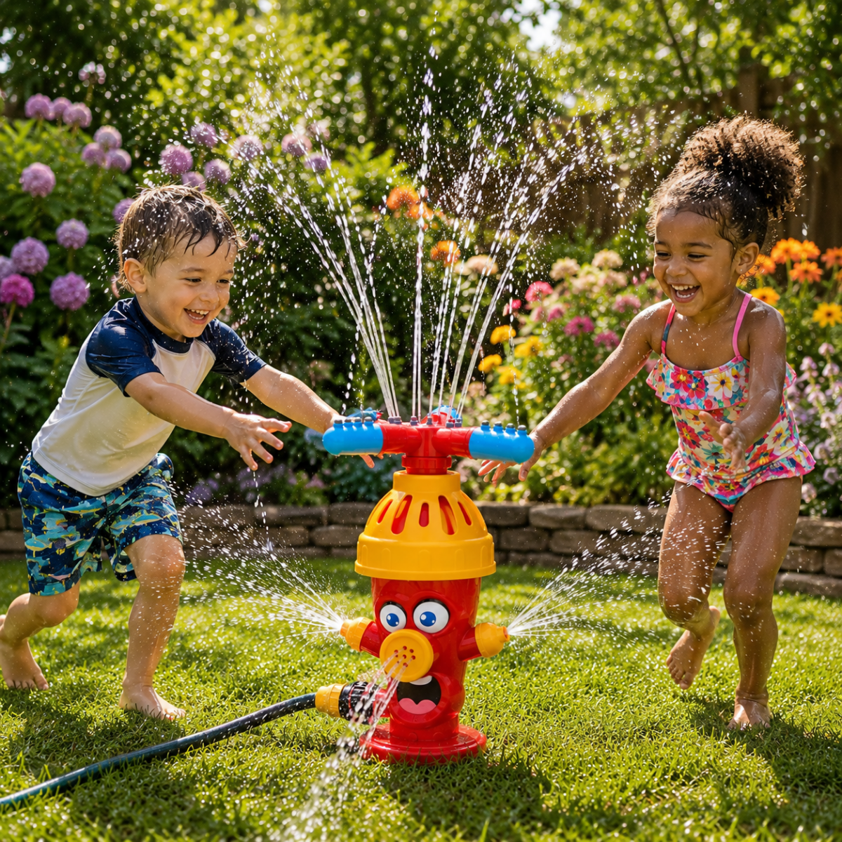 Cartoon Hydrant Sprinkler – A Compact, Playful Garden Accessory for Water Fun in the Garden