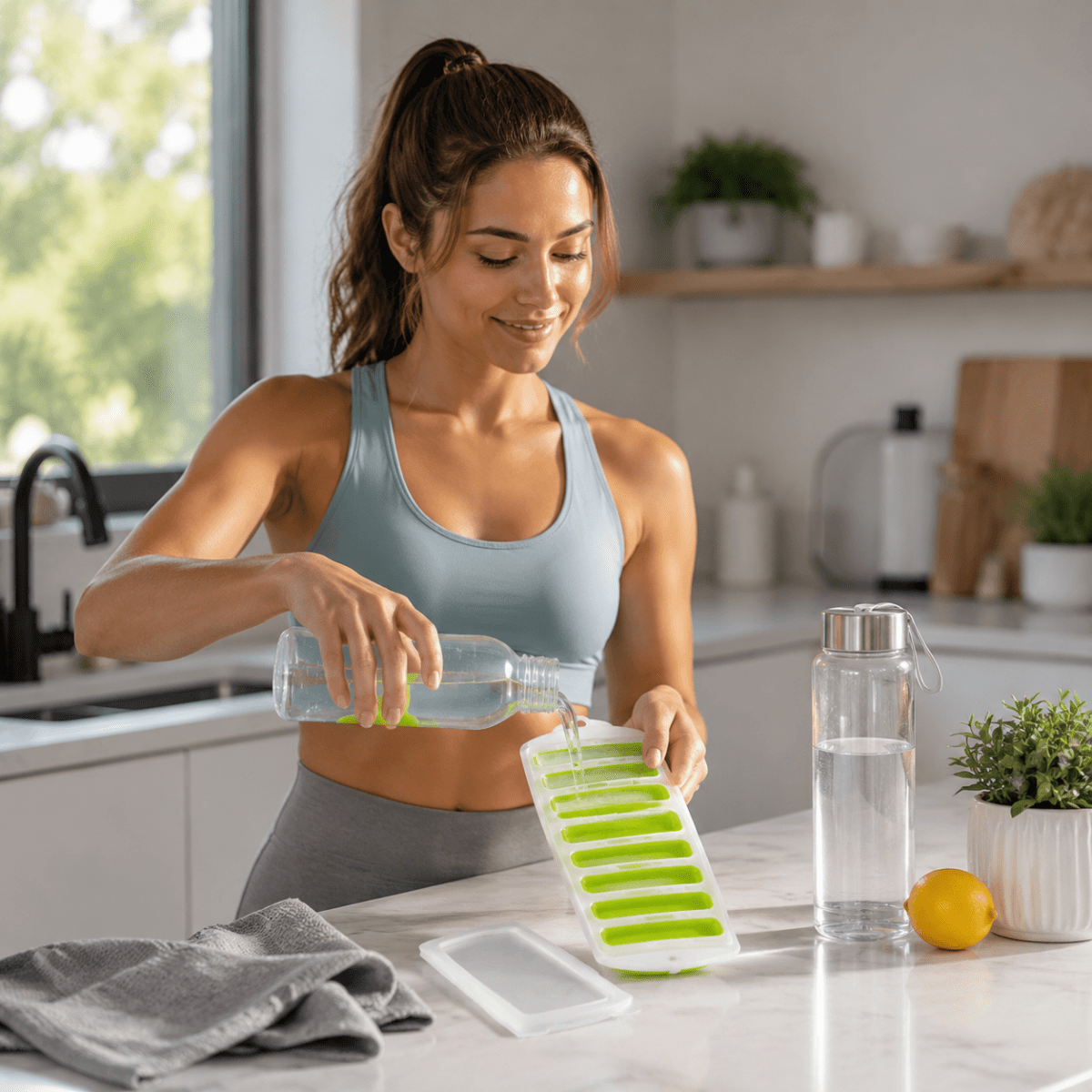 Silicone Ice Cube Tray – Pop-Out Design for Water Bottles and Narrow Drinking Cups