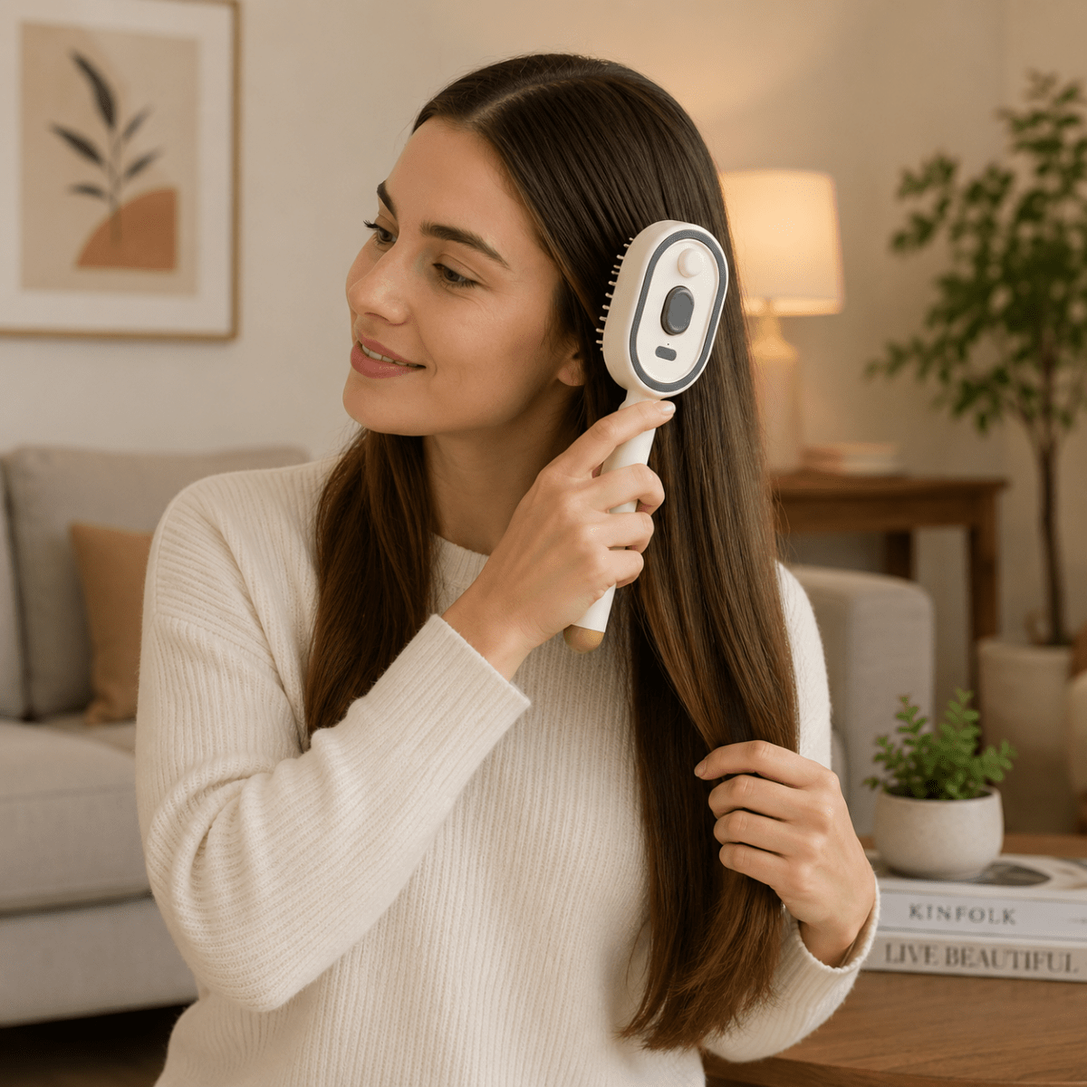 Hair Care Comb – With Red Light and Spray Function for Home or On the Go