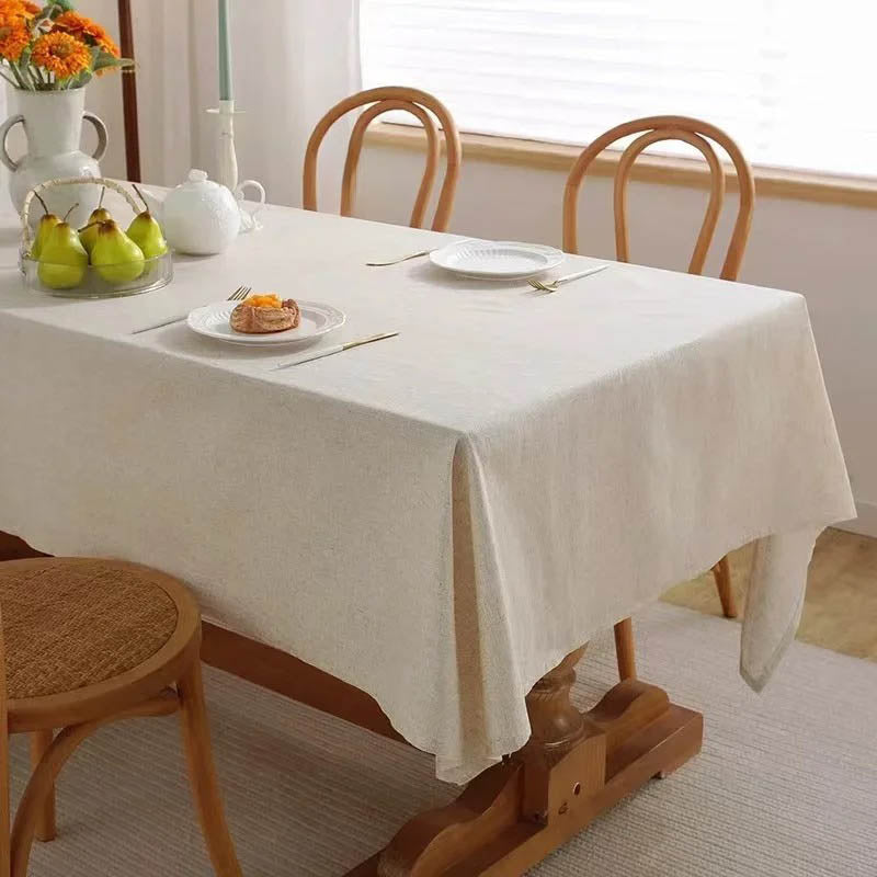Cotton tablecloth – Ecru, Minimalist design for dining room or table setting