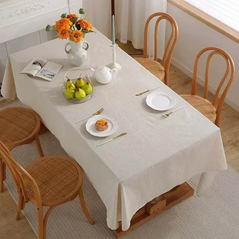 Cotton tablecloth – Ecru, Minimalist design for dining room or table setting