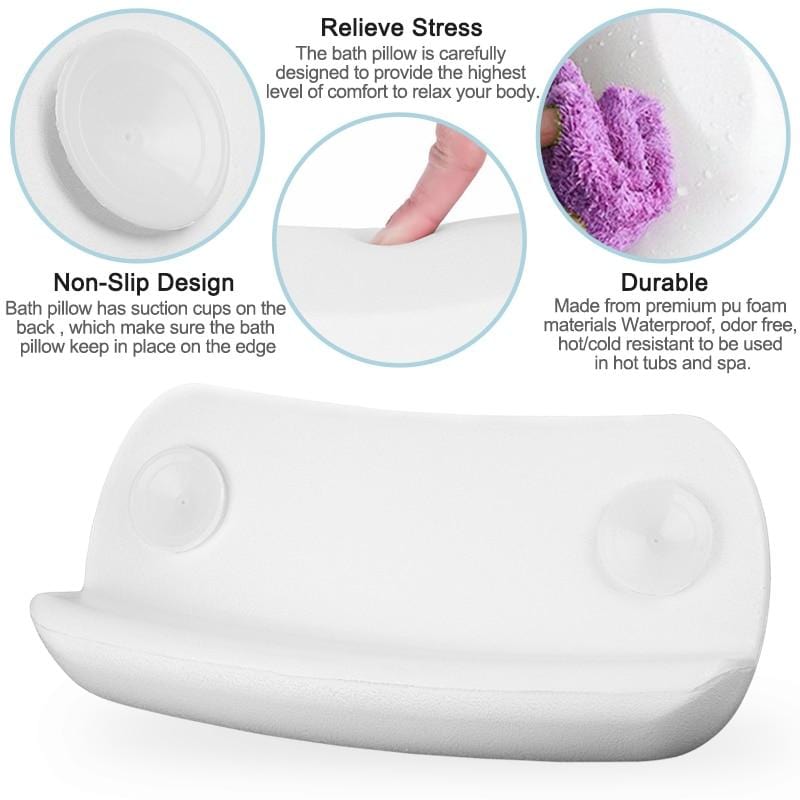 Ergonomic Bath Pillow – Soft, Waterproof Design for Relaxation in Bath or Spa