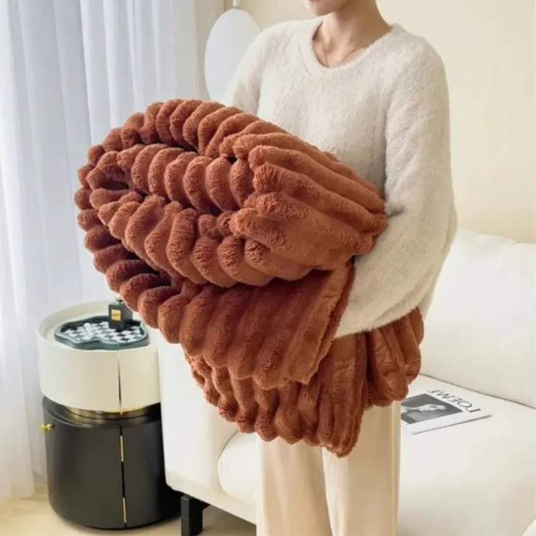 Cuddly Plush Fur Blanket – Light Warm and Elegant Comfort 12