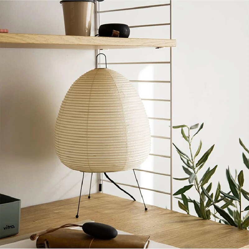 Japansk Rispapirlampe – Bordlampe med LED-lys