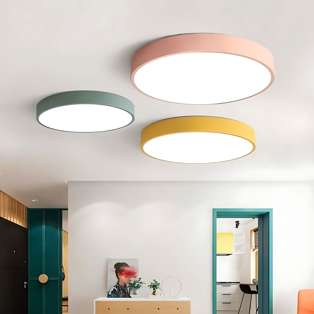 Scandinavian Wood LED Ceiling Lamp – Natural Wood, Modern Design for Bedroom or Living Room