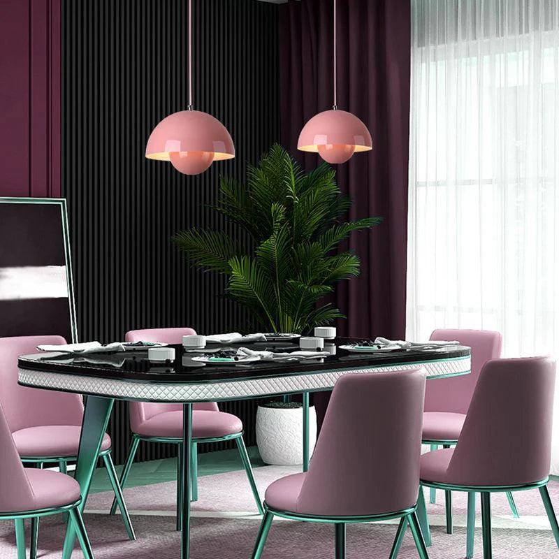 Scandinavian Pendant Light – Matte Black, Semi-Circular Shape for the Dining Room or Living Room