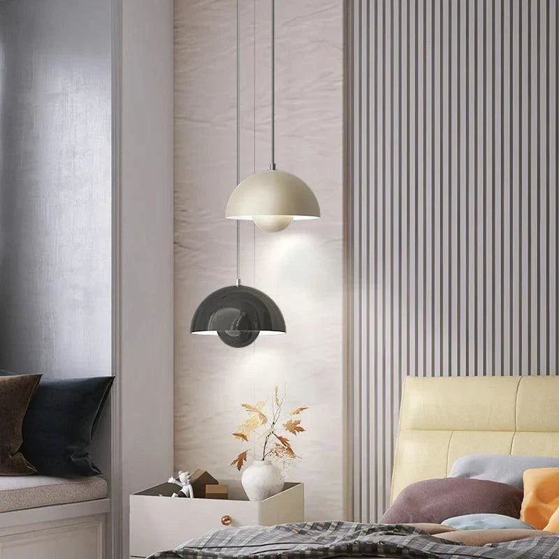 Scandinavian Pendant Light – Matte Black, Semi-Circular Shape for the Dining Room or Living Room