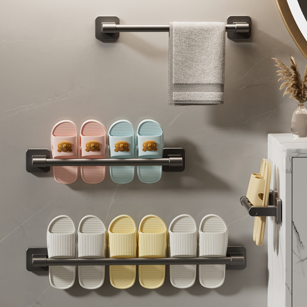 Håndklædeholdersæt – Sort jern, moderne design til badeværelse eller gæstetoilet