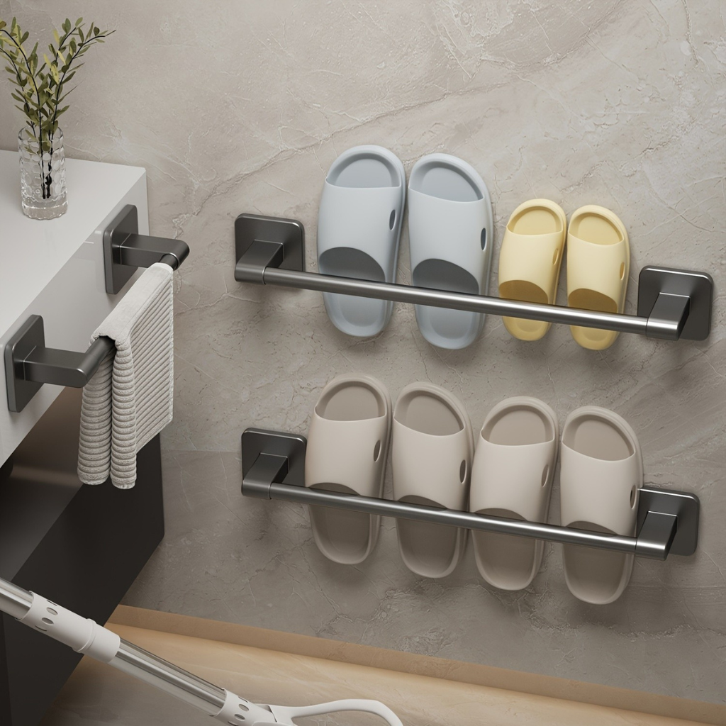 Håndklædeholdersæt – Sort jern, moderne design til badeværelse eller gæstetoilet