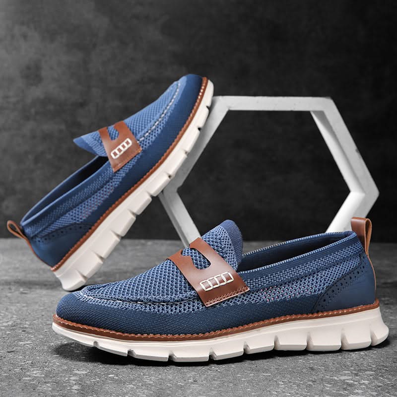 Herre Loafers i Mesh – Åndbar Slip-On med Lædersdetaljer