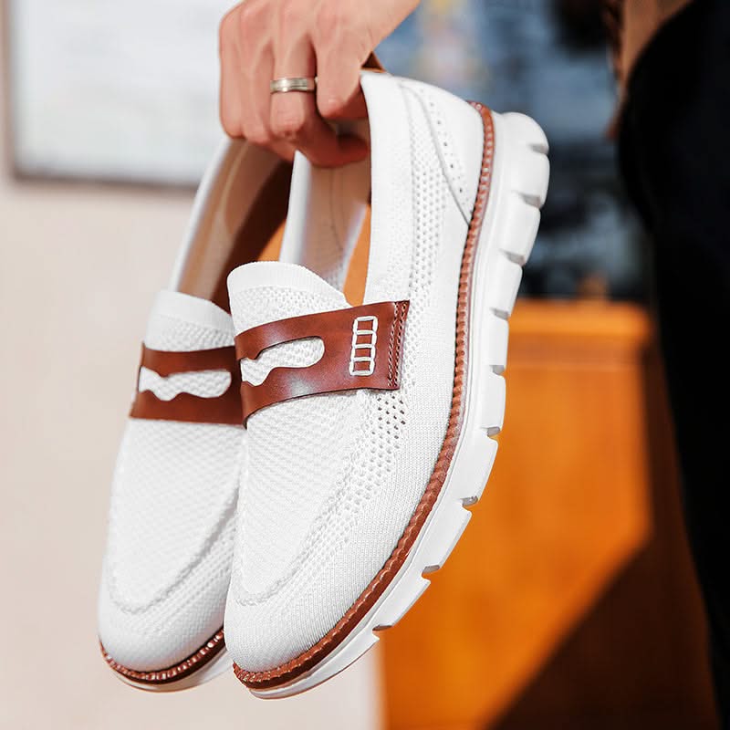 Herre Loafers i Mesh – Åndbar Slip-On med Lædersdetaljer