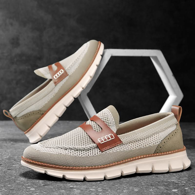 Herre Loafers i Mesh – Åndbar Slip-On med Lædersdetaljer