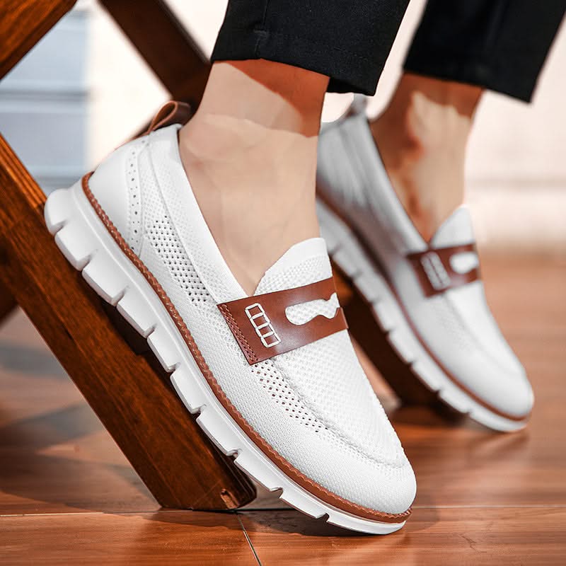 Herre Loafers i Mesh – Åndbar Slip-On med Lædersdetaljer
