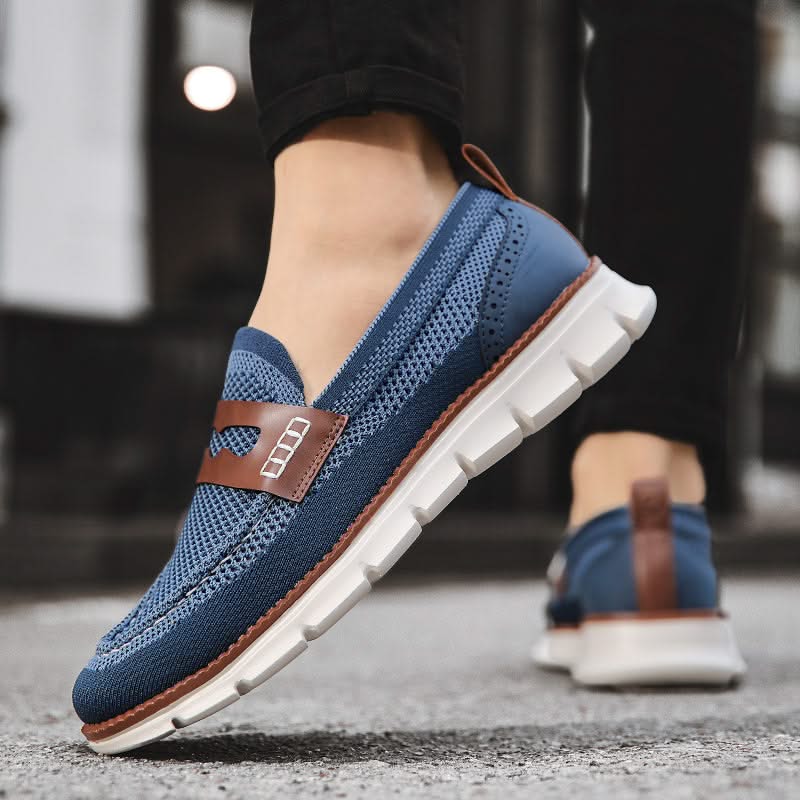 Herre Loafers i Mesh – Åndbar Slip-On med Lædersdetaljer