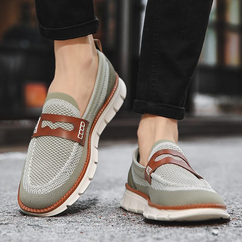 Herre Loafers i Mesh – Åndbar Slip-On med Lædersdetaljer