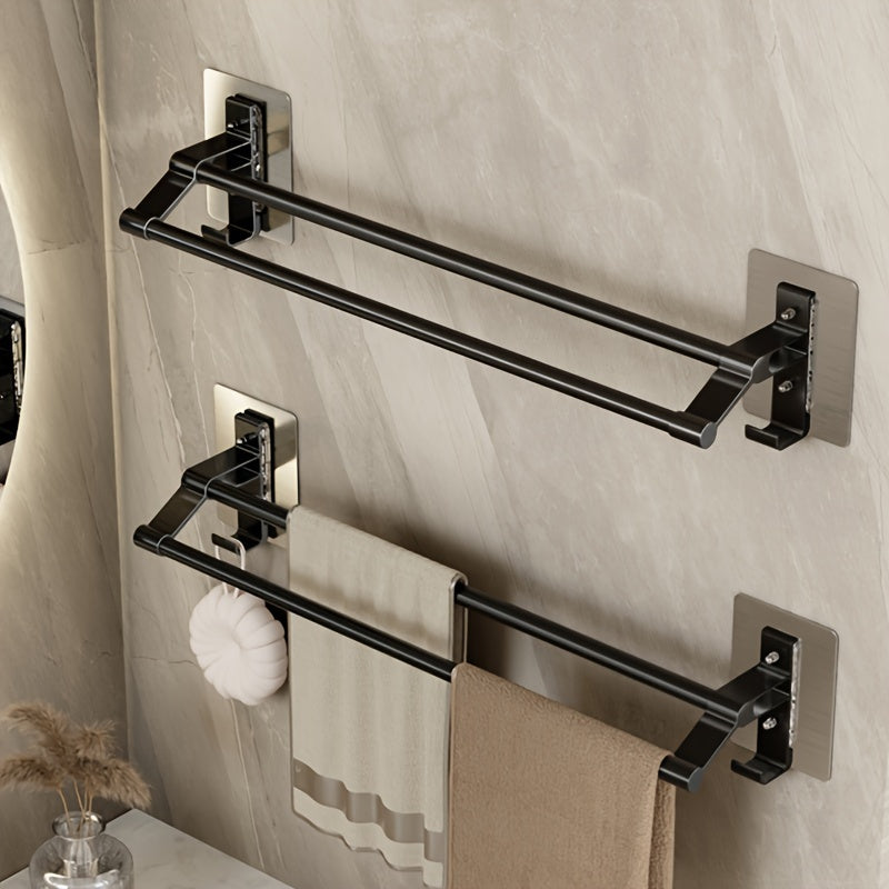 Håndklædehouder – Aluminium, Modern Design met Dubbele Stang voor Badkamer of Gæstetoilet