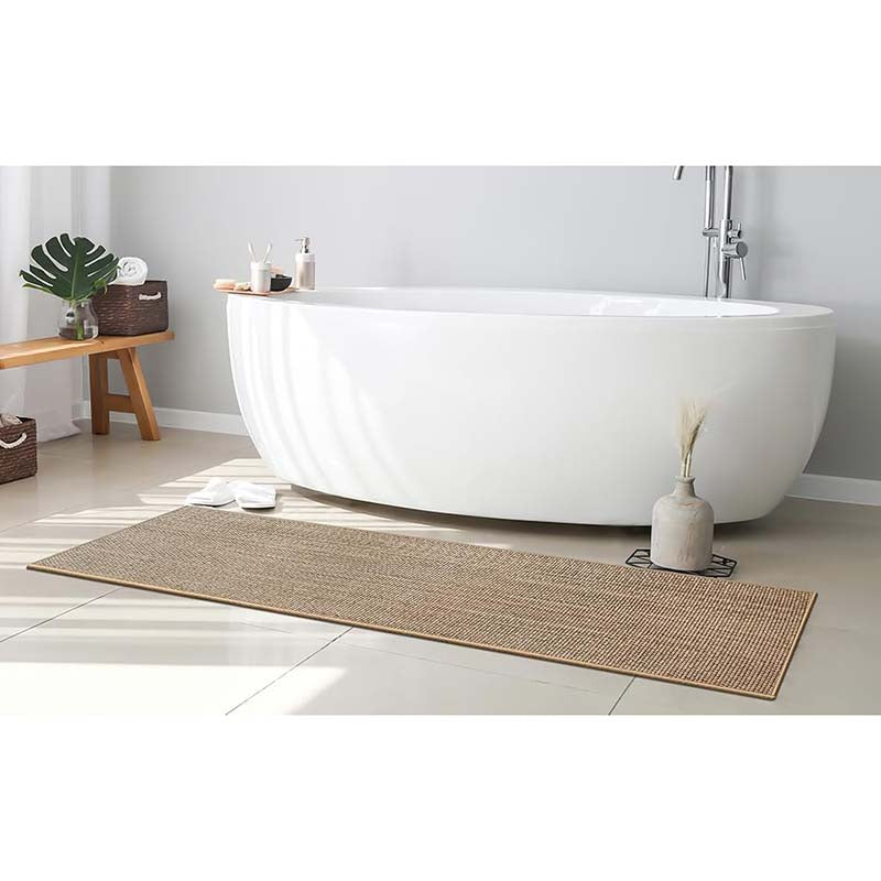 Woven Kitchen Mat – Gray, Scandinavian Design with Non-Slip Rubber Base for Modern Kitchen Decor