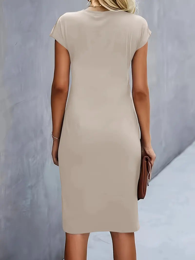 Katrien – Tijdloze Midi Jurk met Flatterend silhouet