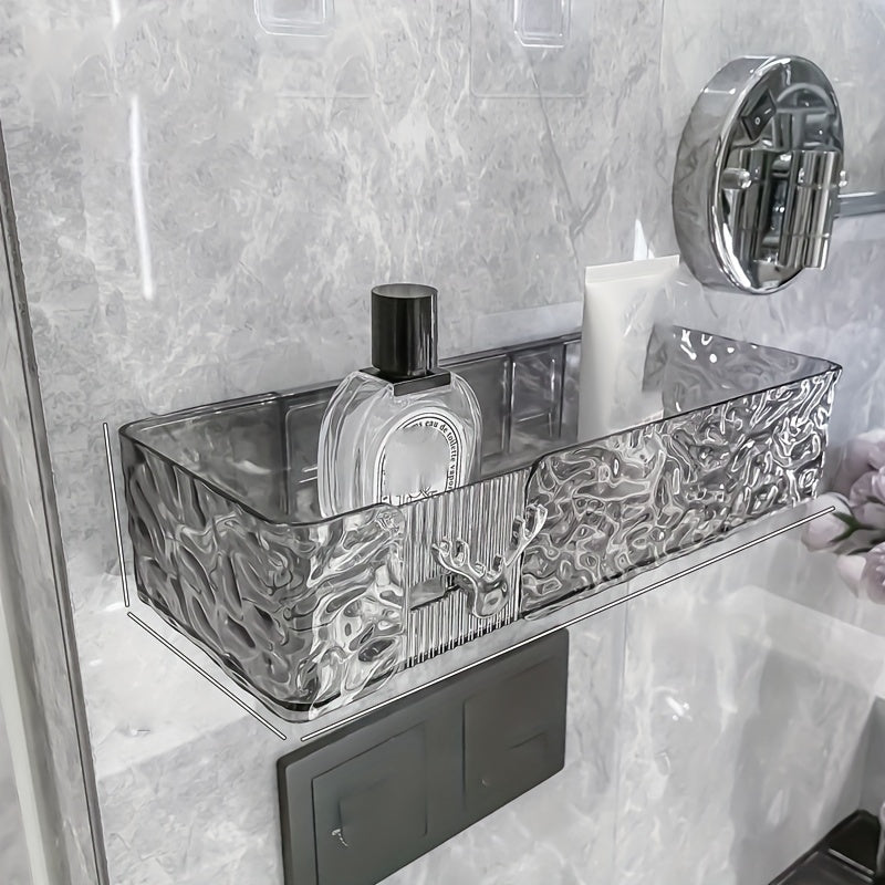 FlexShelf: Wall Shelf Bathroom – modern plastic shelf, multifunctional & stable without drilling for cosmetics & accessories
