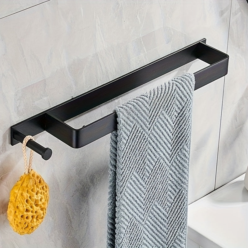 Freestanding Towel Holder – Aluminum, Modern Design with Hooks for Bathroom or Guest Toilet