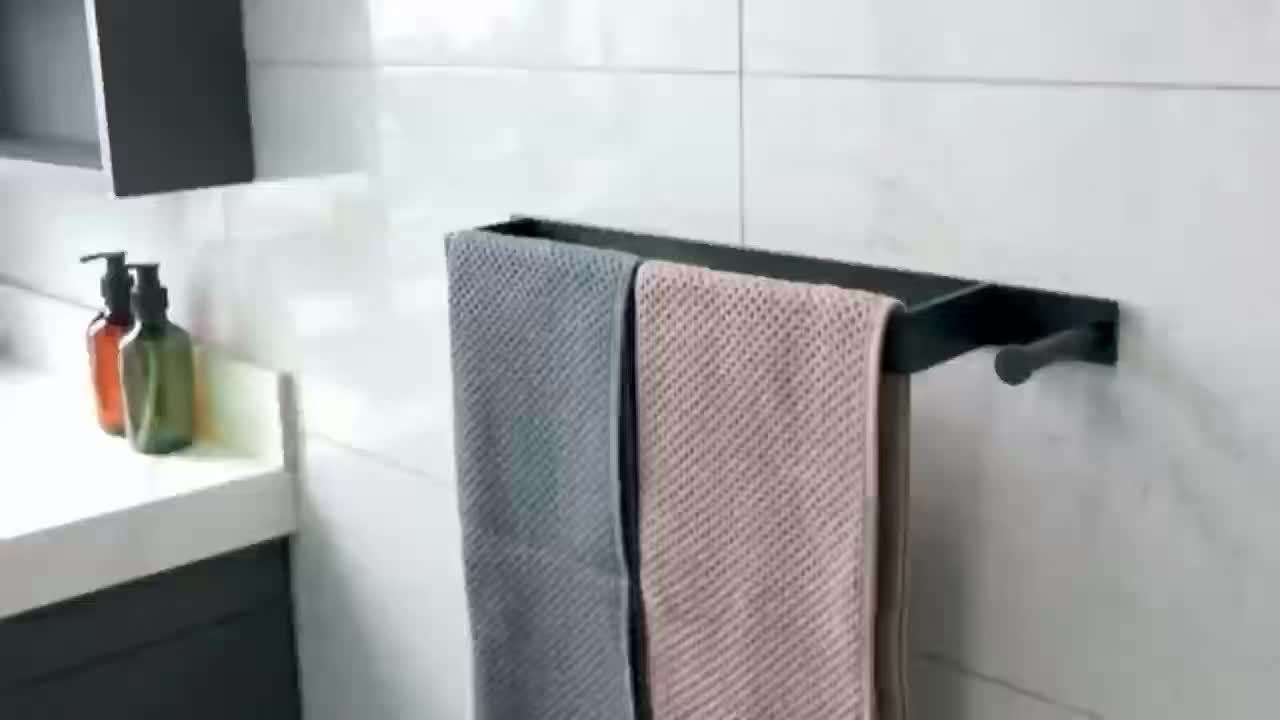 Fritstaande Håndklædehouder – Aluminium, Modern Design met Krogen voor Badkamer of Gæstetoilet