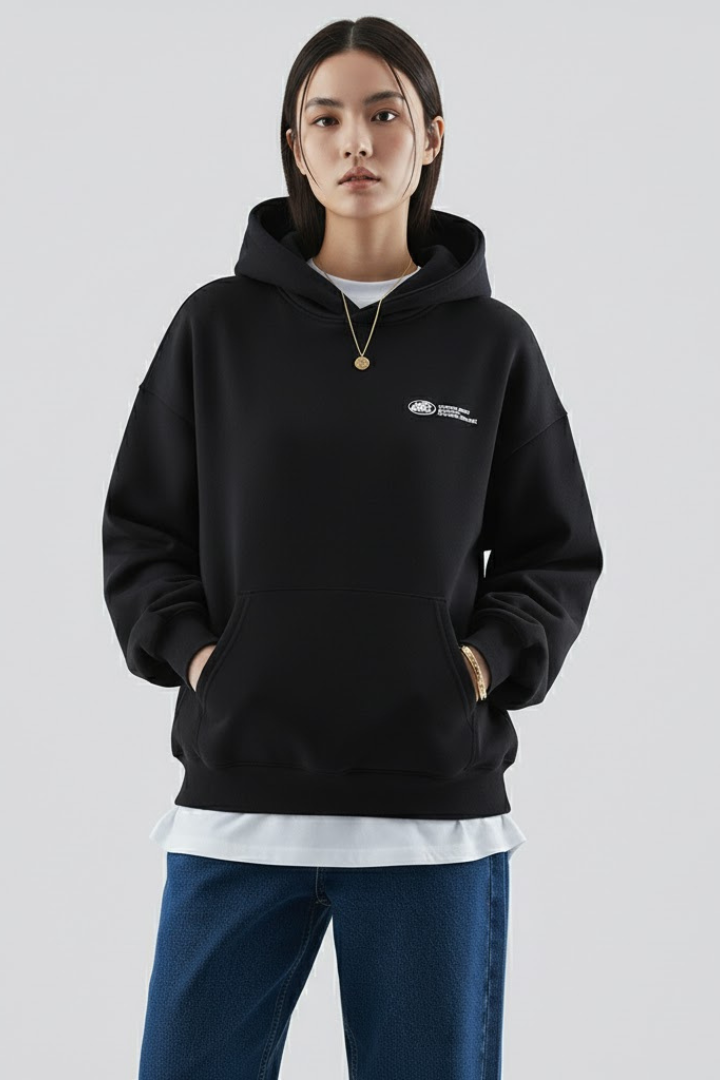 Dame Hoodie med Fronttryk og Pullover Design