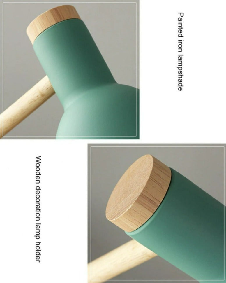 Bordlampe i Træ Skandinavisk Design – Justerbar Bordlampe