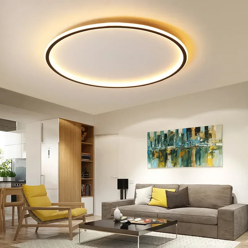 LED Attic Lamp – Nordic design, round, black or white for living room or bedroom