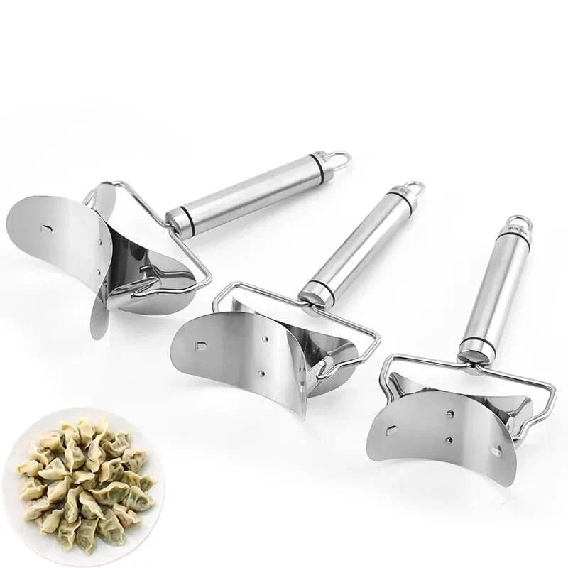 Dumpling Tool – Stainless Steel with Handle and Rolling Function for Easy Shaping of Dumplings and Pasta Sauce in the Kitchen