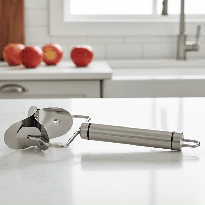 Dumpling Tool – Stainless Steel with Handle and Rolling Function for Easy Shaping of Dumplings and Pasta Sauce in the Kitchen