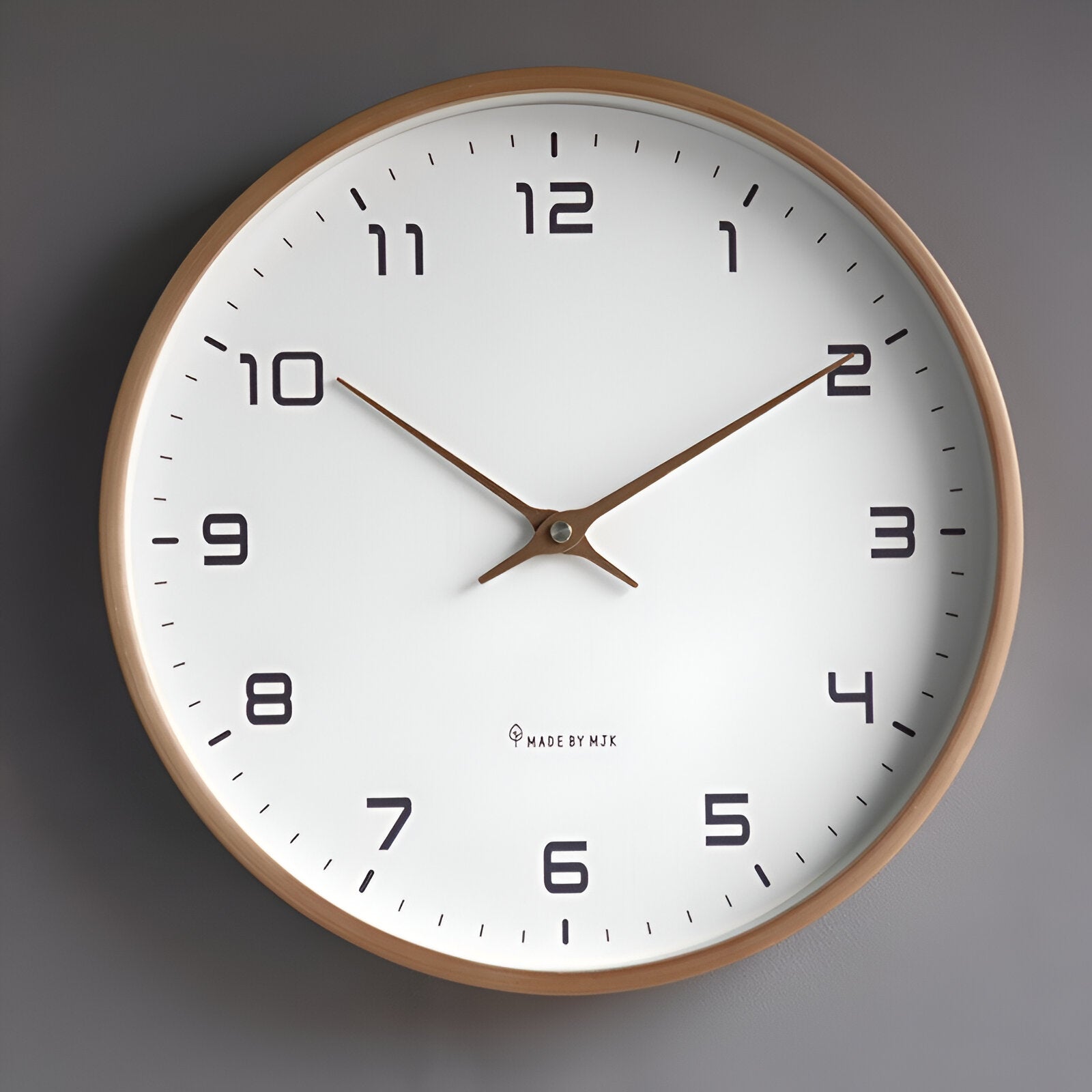 Wood Wall Clock – Natural Color, Minimalist Design for Kitchen, Living Room or Office