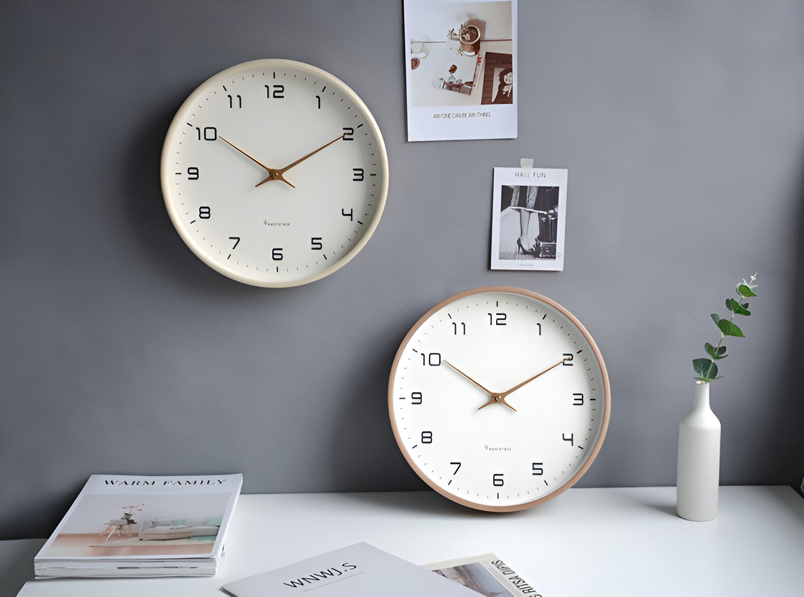 Wood Wall Clock – Natural Color, Minimalist Design for Kitchen, Living Room or Office