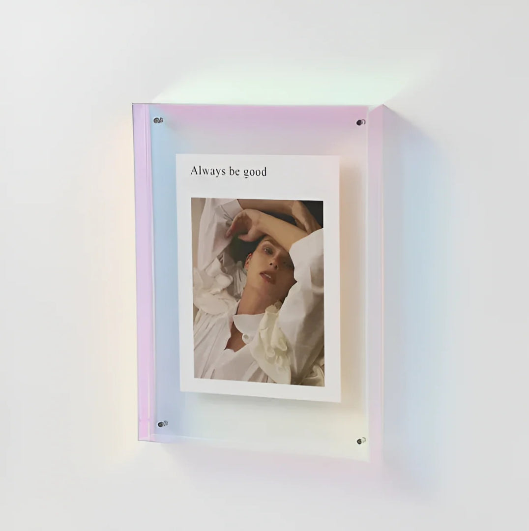 Acrylic Photo Frame – Transparent, Minimalist Design for Your Desk or as Wall Decor