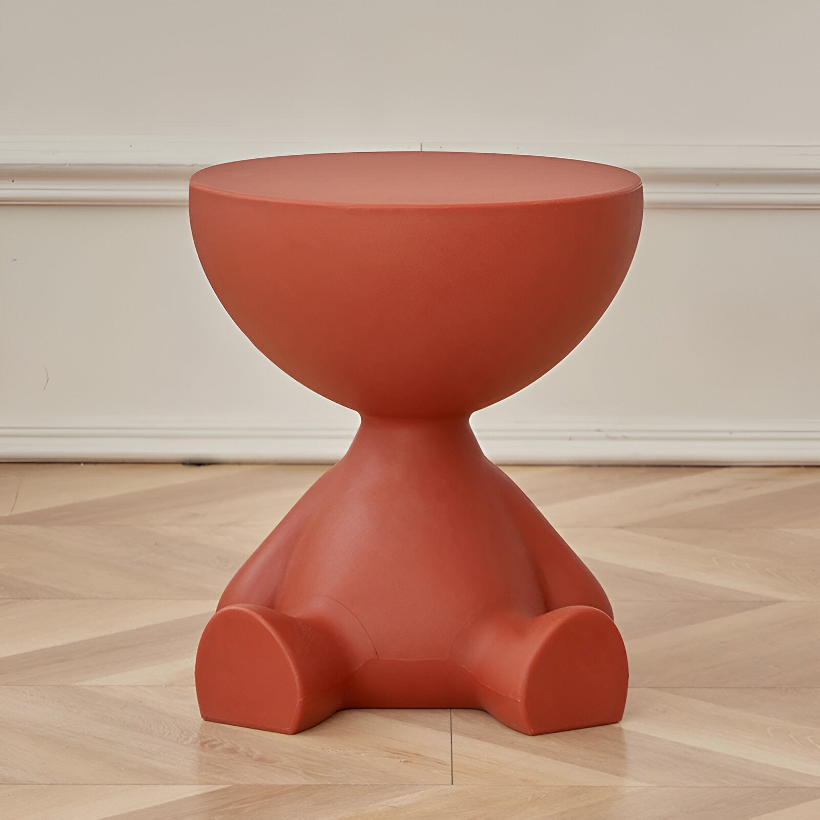 Round low table – black plastic, timeless design for living room or sitting room