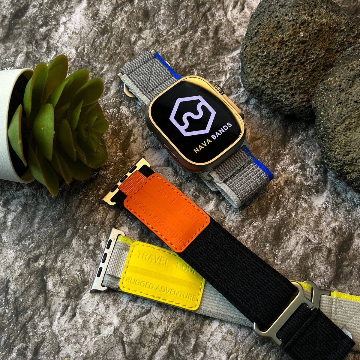 Urrem i Stof til Apple Watch med Justerbar Stållås
