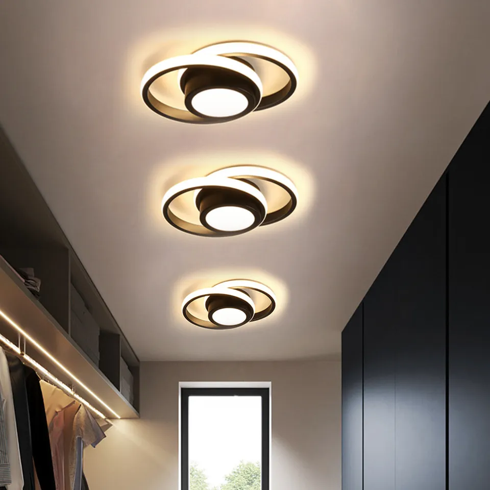 Loftlampe med Dobbelt LED-Ring - Moderne Rundt Design