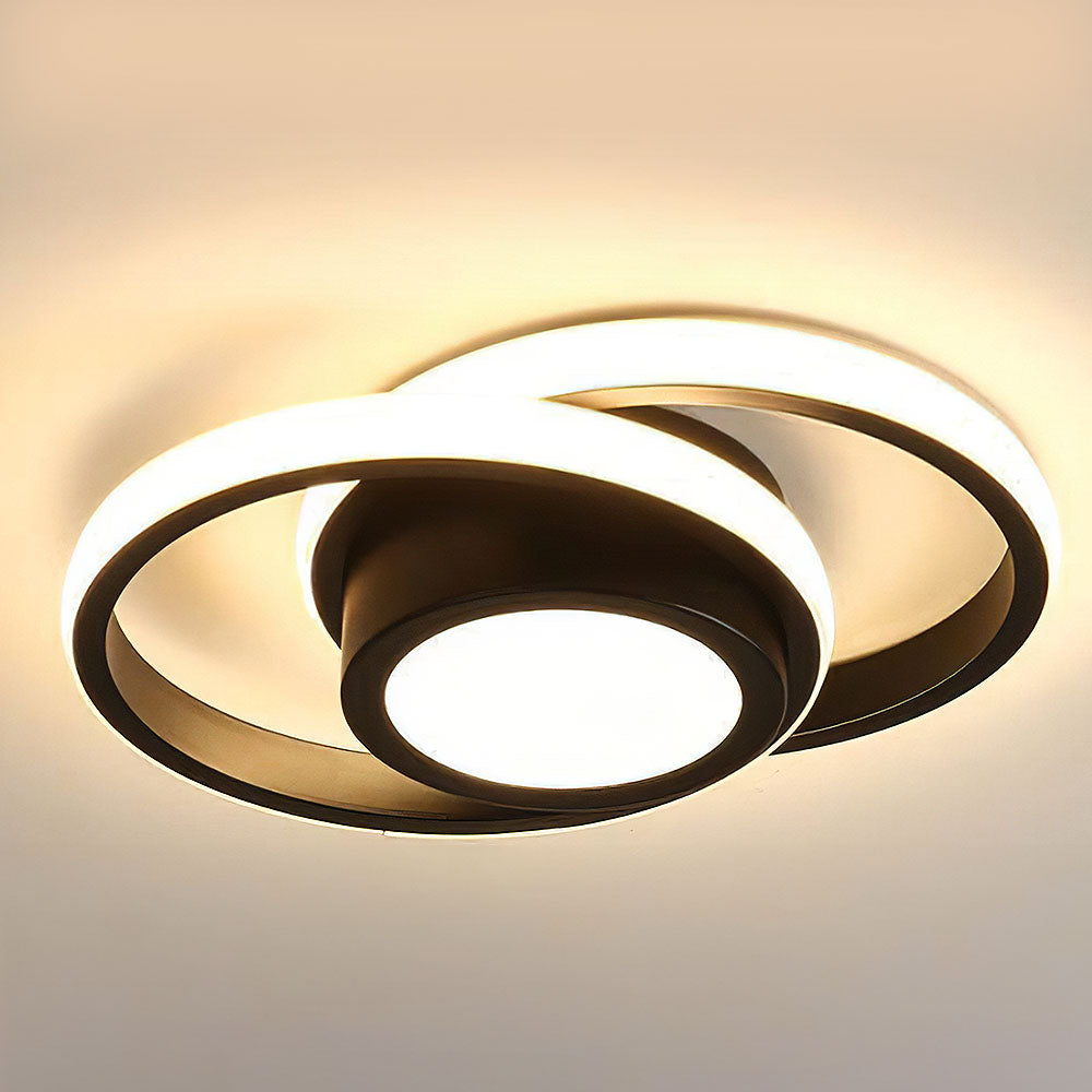 Loftlampe med Dobbelt LED-Ring - Moderne Rundt Design