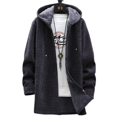 Dames Lange Fleece Jas met Capuchon – Gevoerde Winterjas met Rits, Zachte Voering