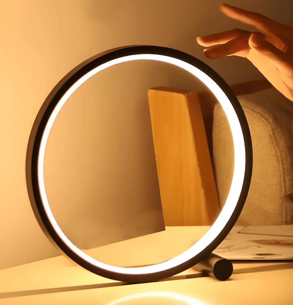 LED-bordlampe – aluminium og akryl, minimalistisk design med dæmpbar touch-betjening til stue eller kontor