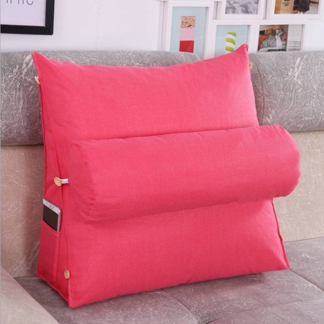 Ergonomic Back Support Pillow – Adjustable, Gray for Sofa or Bed for Comfortable Reading and TV Series