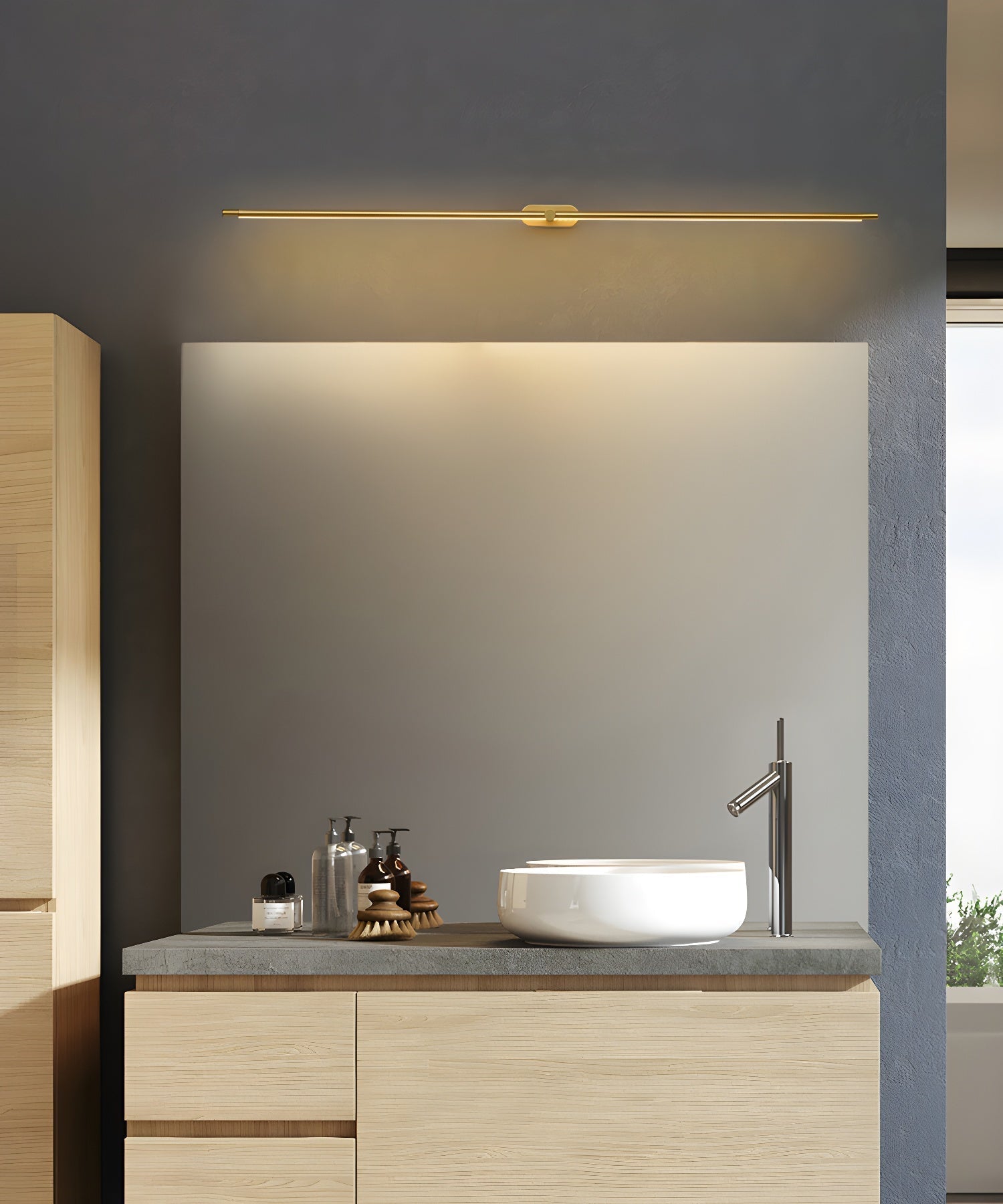 Wireless LED Wall Lamp – Aluminum, Minimalist Design for Living Room, Bedroom, or Office