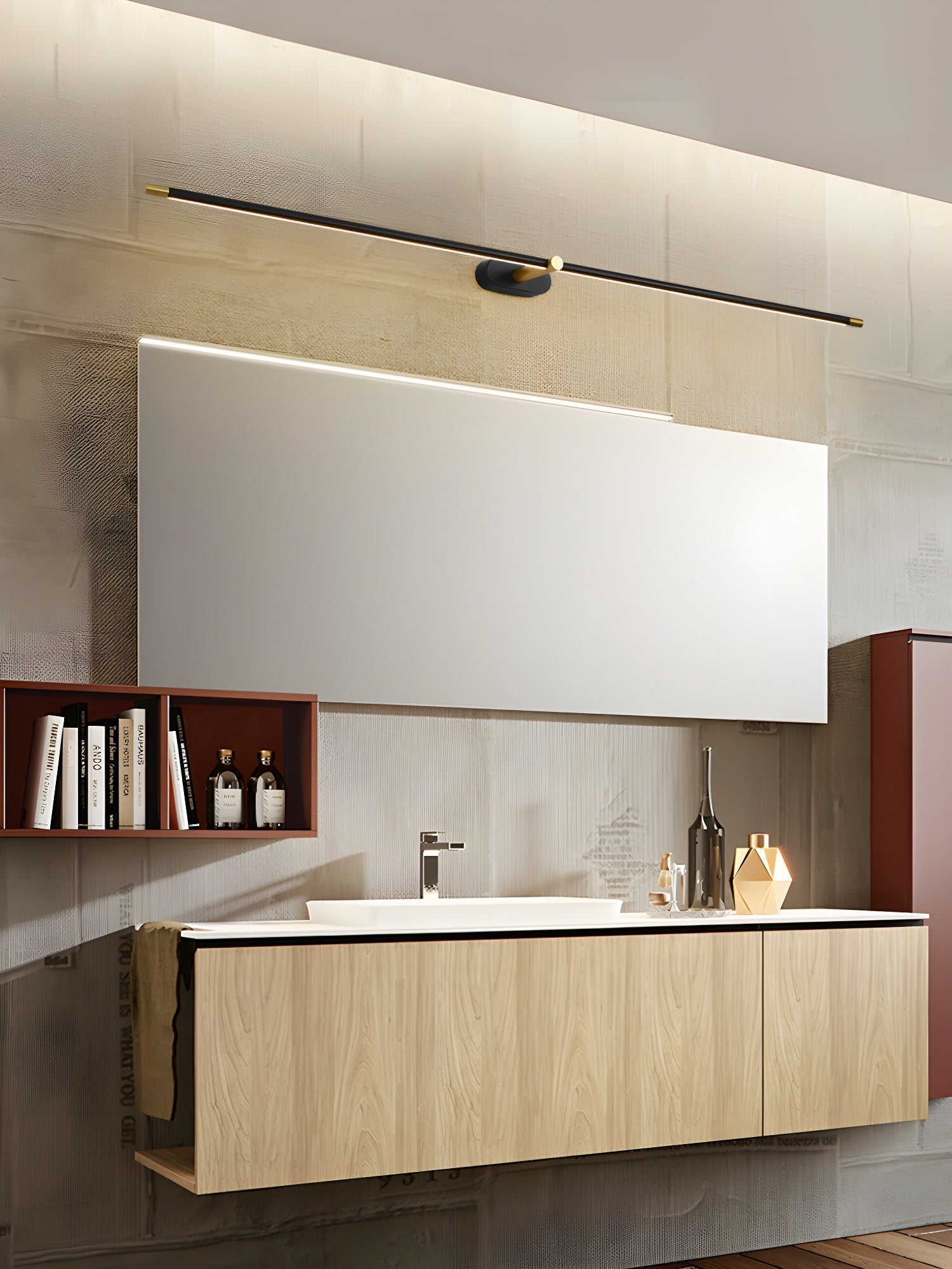 Wireless LED Wall Lamp – Aluminum, Minimalist Design for Living Room, Bedroom, or Office
